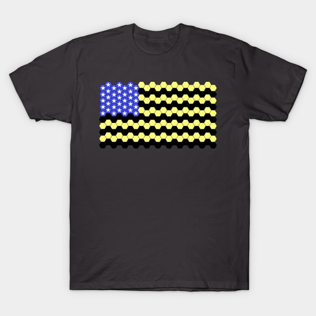 Beekeeping American Flag T-Shirt by KawaiiForYou